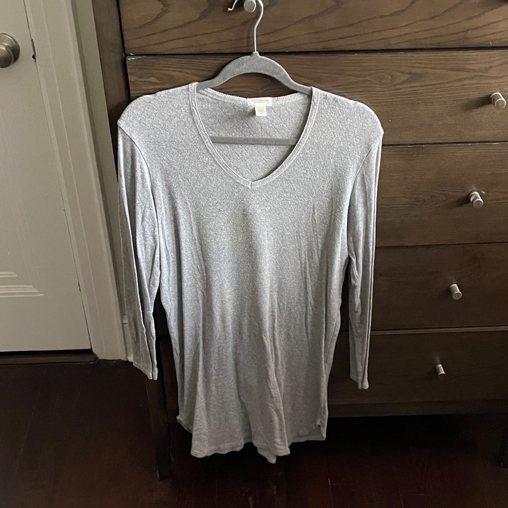 Banana Republic 100% Cotton Gray V-Neck Nightgown